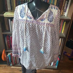 J Crew split neck boho flowy 6T peasant blouse